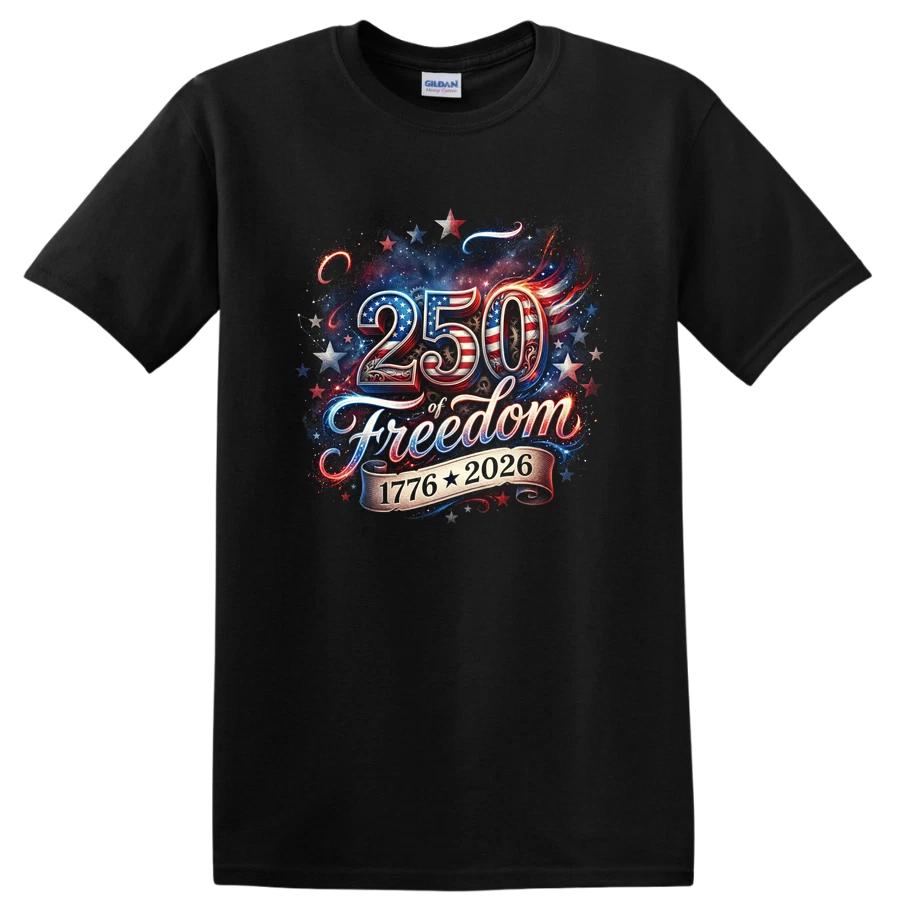 250th Anniversary of Freedom T Shirt USA Flag Stars Vintage Tee 1776 2026 L