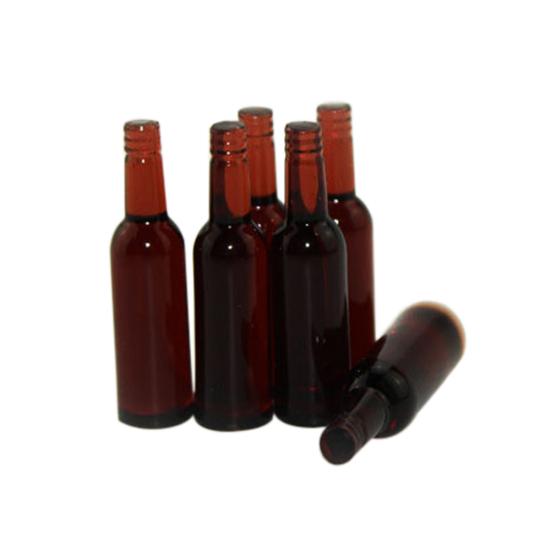 

6Pcs Dollhouse Miniature Beer Bottle Dining Drinks Simulation Kitchen Toy Gift коричневий