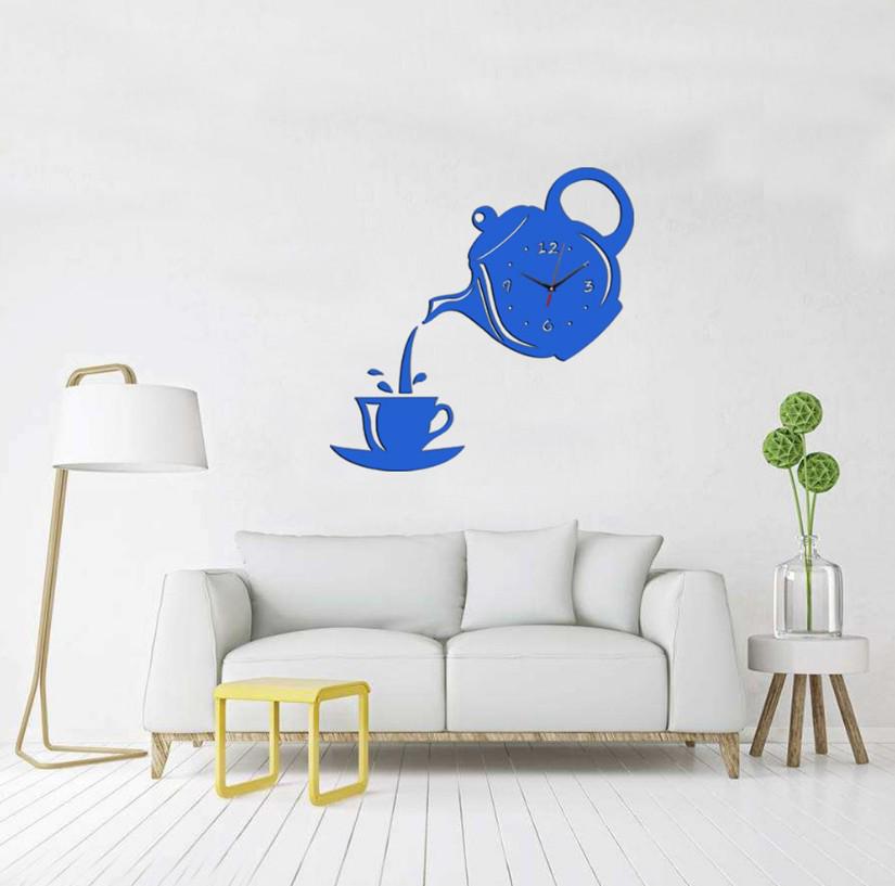 

Creative DIY Acrylic Teapot Wall Clock - Silent Decorative Clock for Living Room and Bedroom