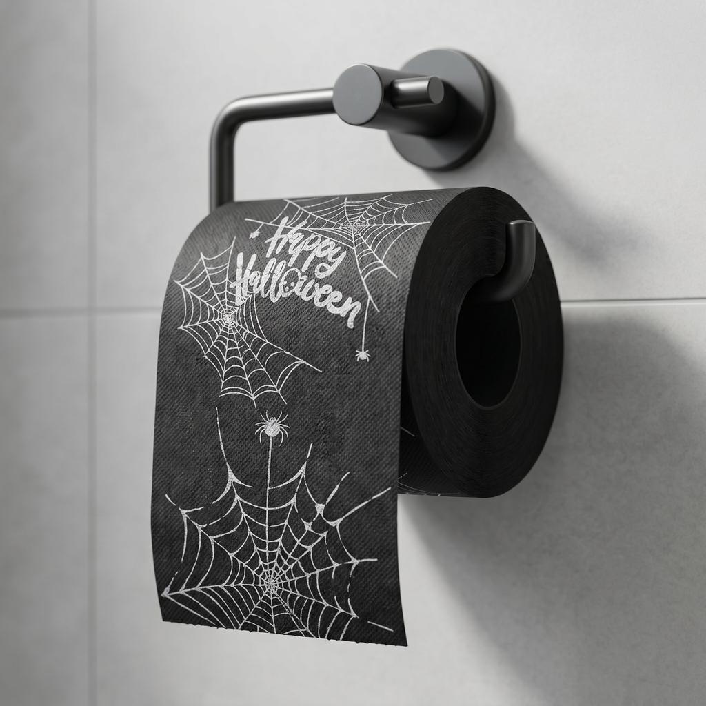 Black Toilet Roll Halloween Pumpkin Decoration Tissue
