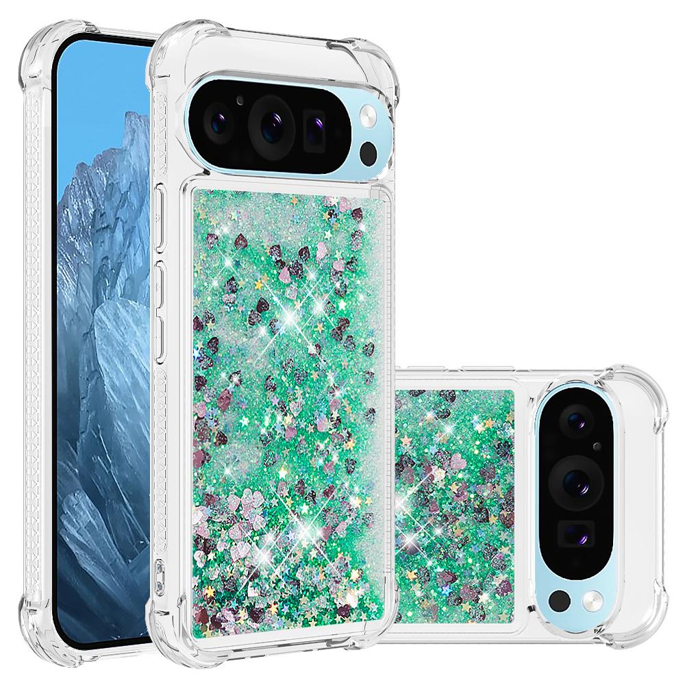 Bling Glitter Clear Liquid Quicksand Phone Case for Google Pixel 10 Pro XL 9 8 Pro 10A 9A 8A 7A Airbag Anti-drop Shockproof Protect Cover Funda