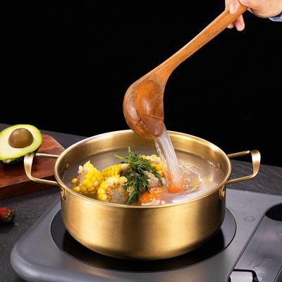 Korea Ramen Pot Cooking with Cover Multipurpose Spoon Chopsticks Instant Noodle Soup Ramyun