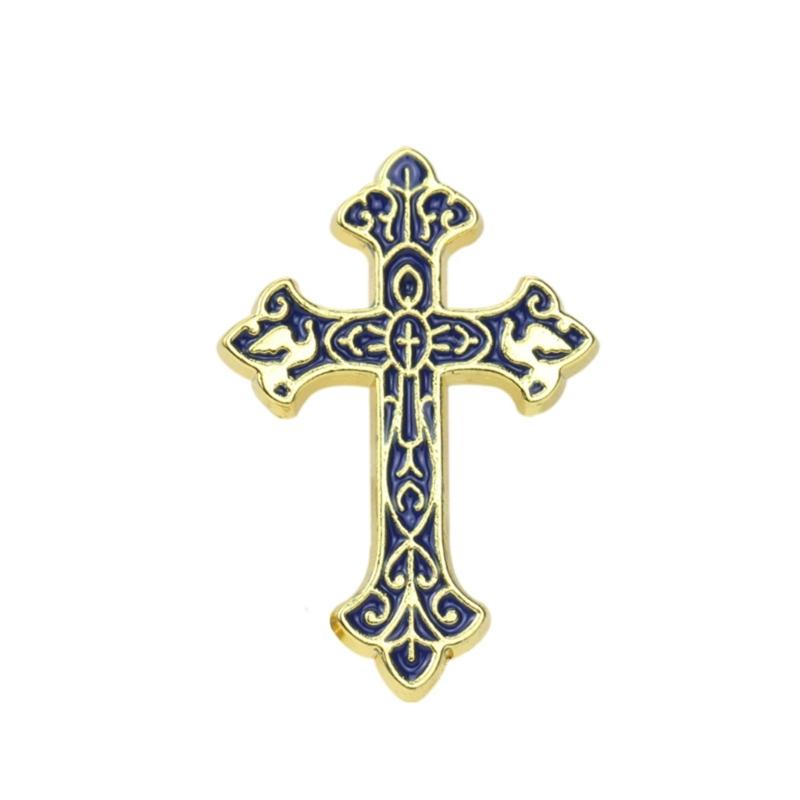 Metal Cross Badge Cross Badge Enamel Pin Metal Badges Pin for Women Teenager Brooch Badge Pin Jewelry Gift 1