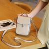 Leather women's bag Korean version fashionable new messenger bag foreign style small square bag portable shoulder bag versatile mobile phone small bag
