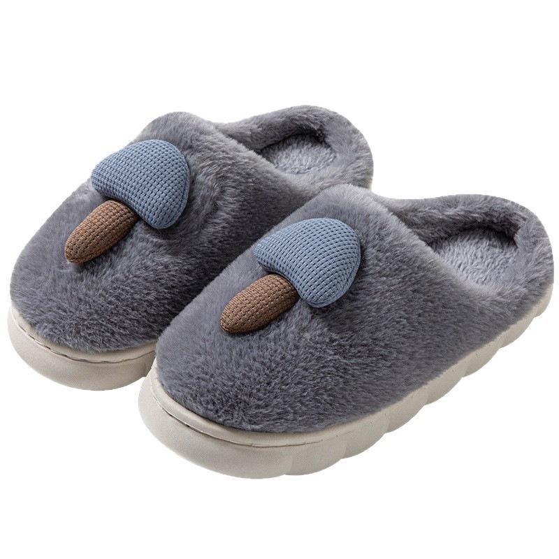 Autumn and Winter New Cotton Slippers Women's Home Non-slip Soft Bottom Men's Fluffy Cotton Mop Indoor Warm and Cute