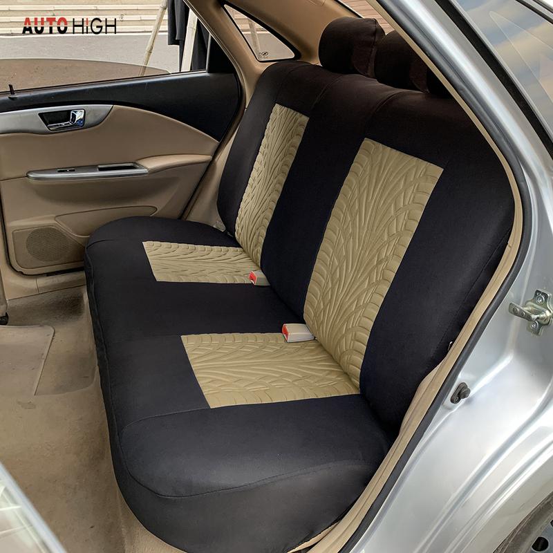 AUTO HIGH Embroidery Car Seat Covers Polyester Universal Fit Most Cars Truck SUV Van Protector - Front Pair