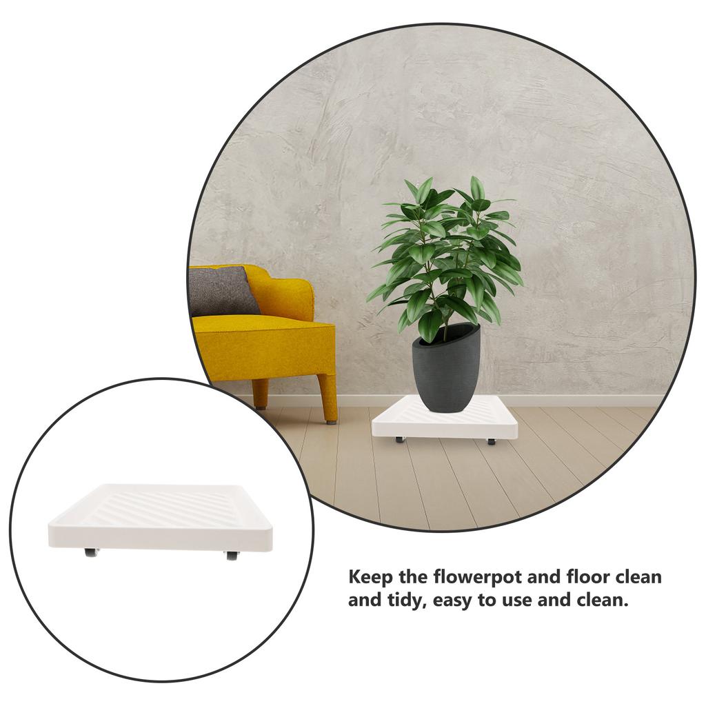 Square Plant Dolly Thickened Rolling Planter Base Heavy Duty Tray Movable Pot Pallet Stand Indoor Outdoor Garden with Hidden