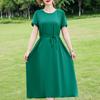 Elegant Women's Summer Dress Plus Size Short Sleeve Casual Long Dresses Vintage Clothes