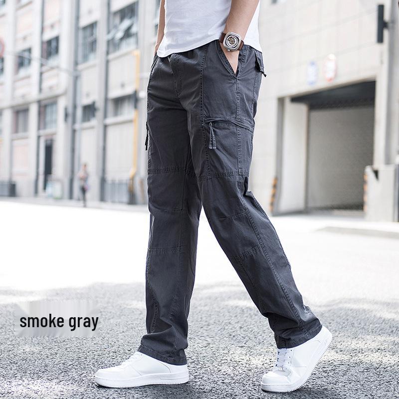 Men's Plus Size Straight Leg Loose Overalls - Wear-Resistant, Casual, Outdoor Sports Pants