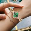 Four-Leaf Clover Women's Luminous Chalcedony Bracelet Watch - Fashionable, Waterproof, High-End Quartz Design.