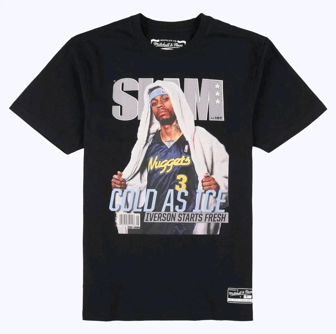Denver Nuggets Mitchell & Ness Allen Iverson Slam T-Shirt NWT! M