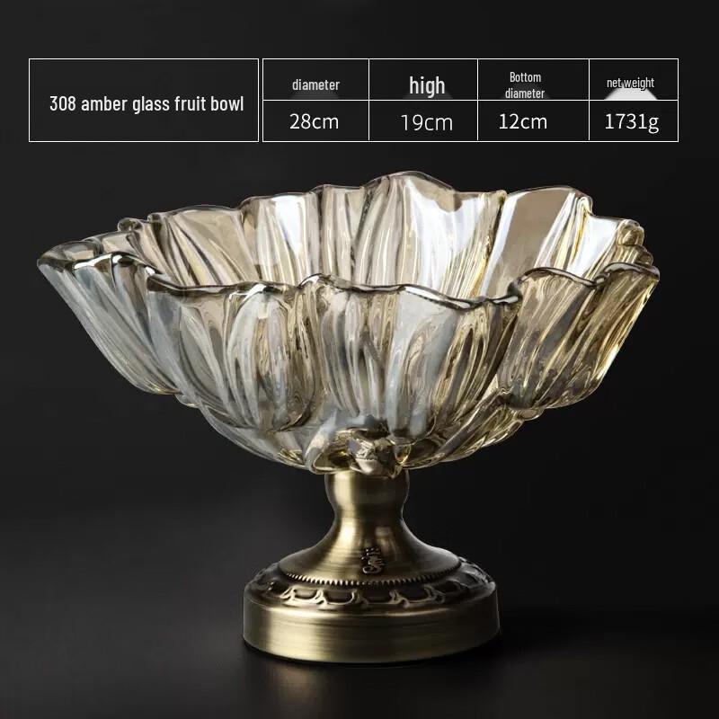 Flavinmci European Crystal Glass Double-Layer Fruit Bowl
