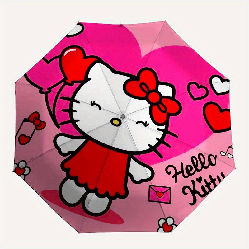 1pc Hello Kitty Pink Heart Umbrella with Plastic Handle,Suitable for All Seasons Home Travel Outdoor UmbrellaSanlio676