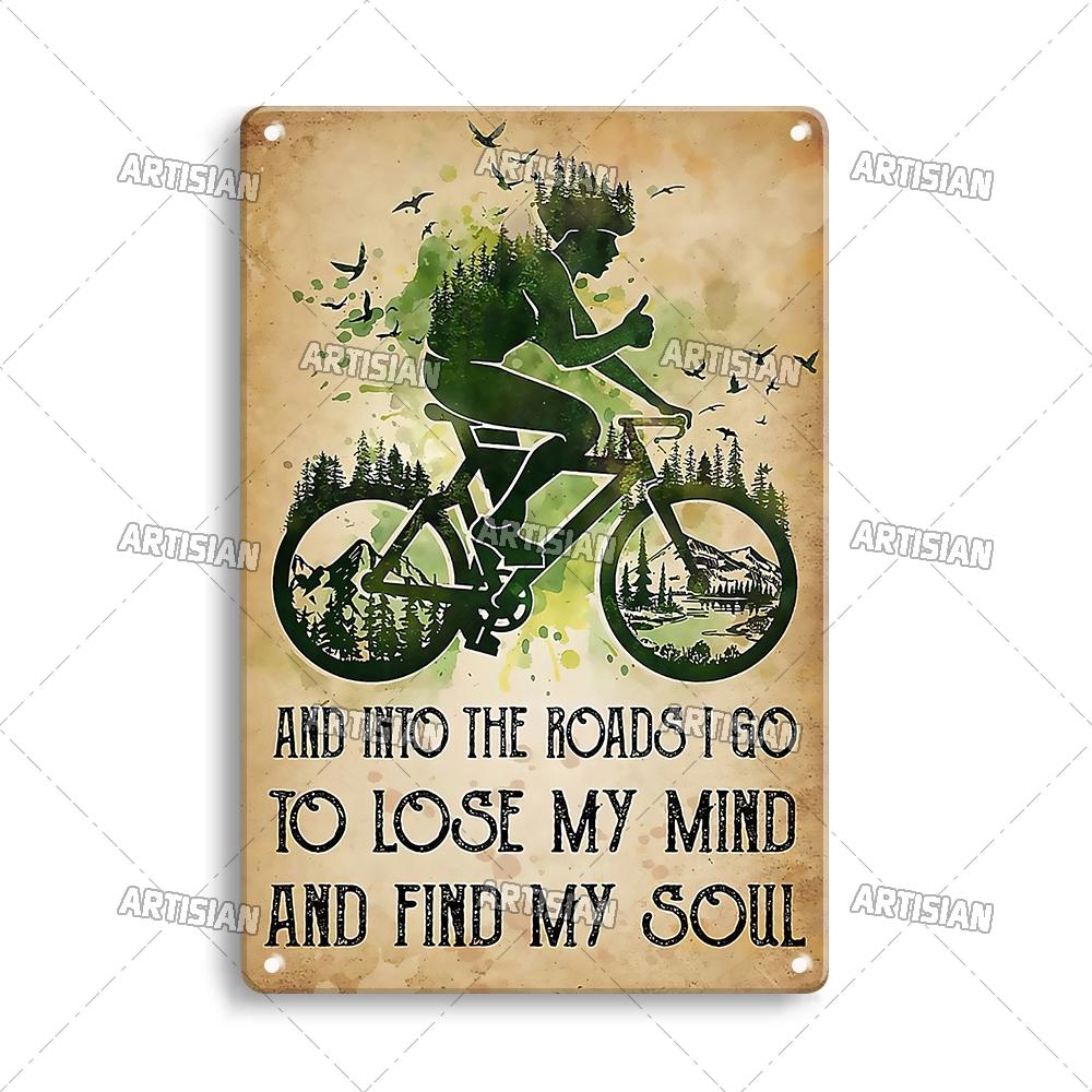 Artisian Cycling Metal Sign Bicycle Tin Plaque Bike Decorative Poster Wall Decor Garage Bar Pub Club Hotel Cafe Kitchen Home