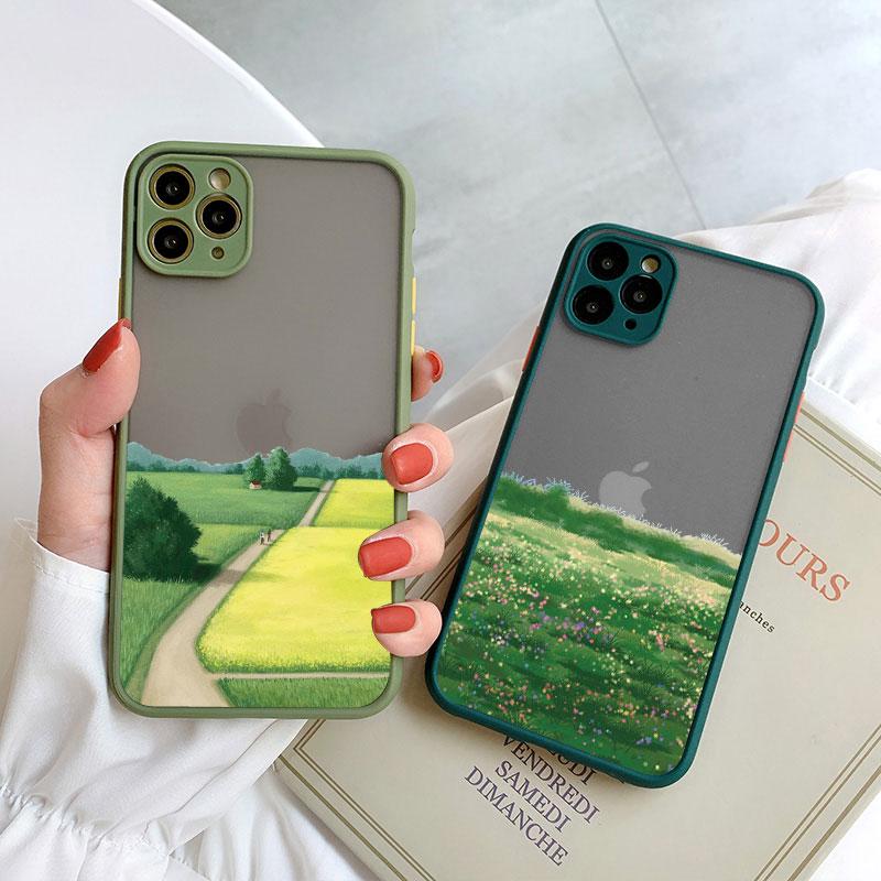 Field Flower Jungle Fresh Scenery Phone Case For iphone 16 14 11 12 13 15 Pro Max Mini 7 8 Plus SE2 XR XS Shockproof Cover Funda