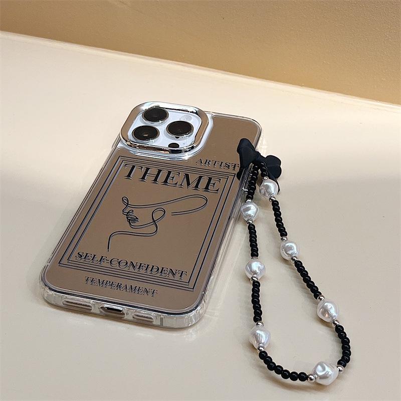 Zhitai iPhone Chain Case: Compatible with 12, 14Pro, 15, 16Promax - Three-in-One Mirror Design