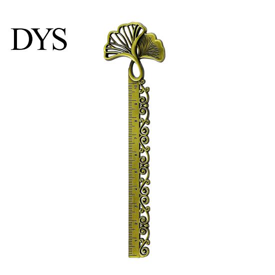 Ultra-thin Bookmark Butterfly Ginkgo Ruler, 2 in 1 Metal Measuring Page Marker Practical Artistic for Students, Thin Book Mark with Scale, Creative A античный бронзовый