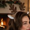 Fluffy Christmas Headband Plush Antler Horn Hairband Soft Deer Ear Hair Hoop  Hair Accessories