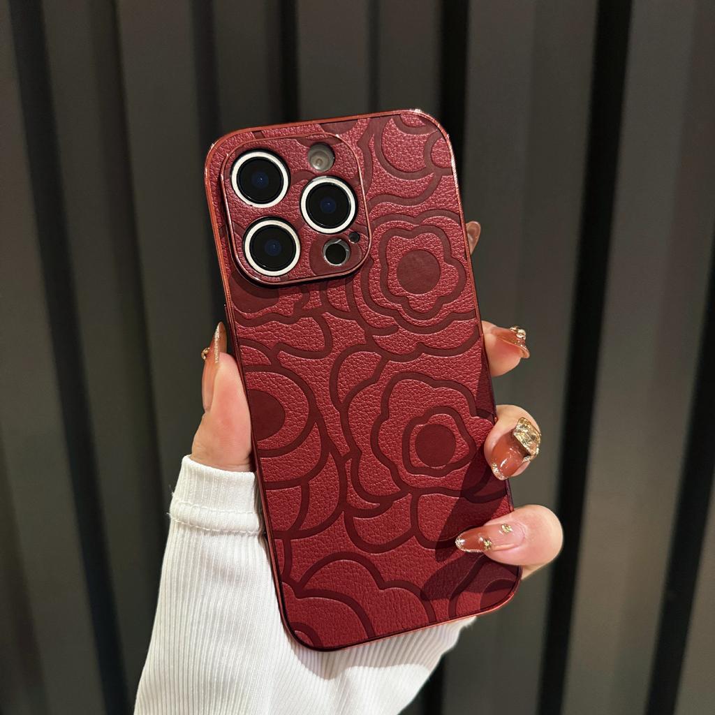 High-End Galvanisierte Kamelie für Apple 16pro Neue Handyhülle für IPhone13 Einfache Schutzhülle