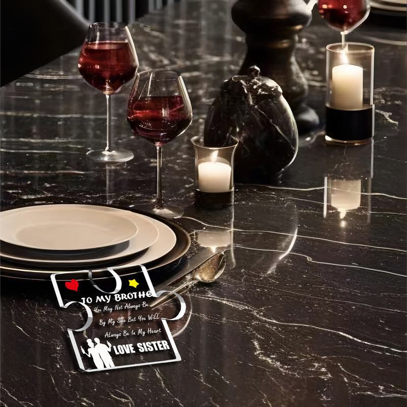 Unique Acrylic Brother Gift. Decorative centerpiece for Christmas or birthday from sister.