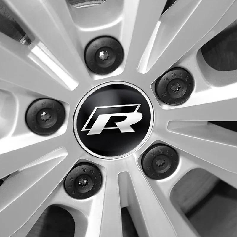 Per VW Volkswagen Jetta MK5 Golf 4pz 56mm 60mm 65mm Coprimozzo Centrale Ruota Auto Adesivo Accessori Per Volkswagen Tiguan Bora POL