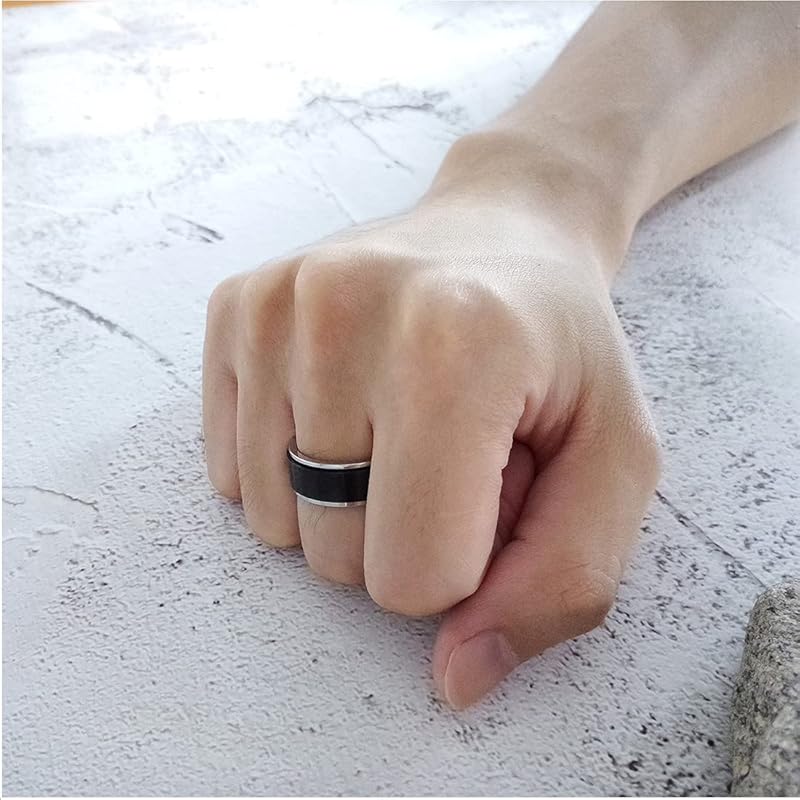 [Rockyu] Jewelry Ring Stainless Allergy Friendly Men's Rotate Can Turn Ring No. 19 European Wedding Present