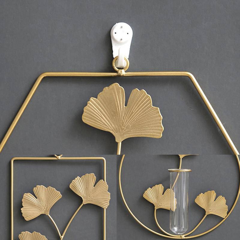 Artistic Background Crafts Wall Hanging Vases Wall Dry Flowers Ornaments Iron Home Decorations