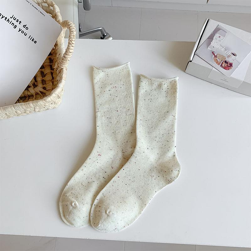 1pair Solid Color Women Socks Simple Black White Gray Long Socks Women JK Japanese Style School Girls Middle Tube Socks