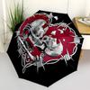 1pc Barbed Wire Skulls Heart Umbrella with Plastic Handle,Compact & Stylish,Cartoon Pattern,Outdoor UmbrellaPT374