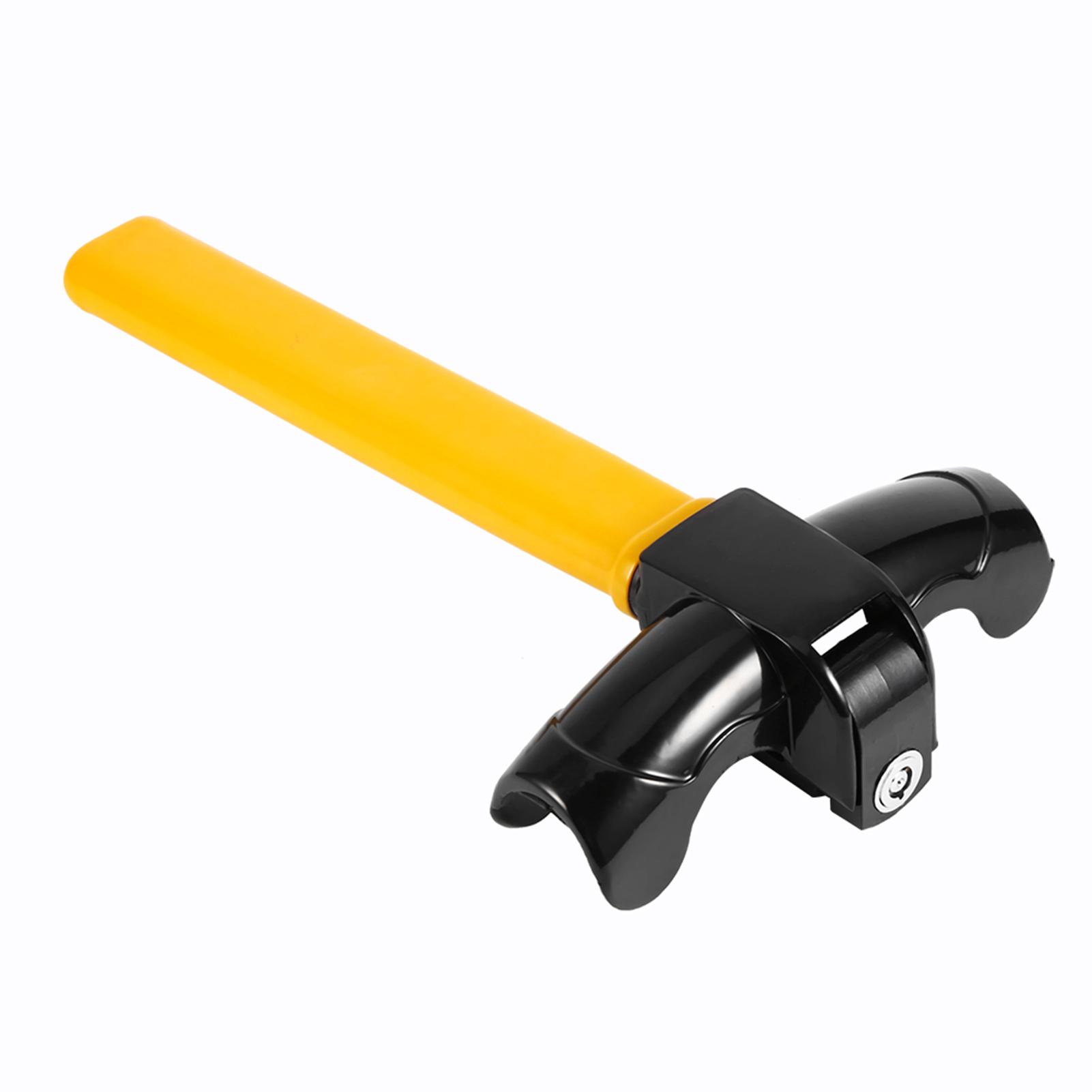 Anti Theft Steering Wheel Lock, Steering Wheel Lock, Yellow + Black, Made of High Quality Materials, sy Installation, Hi-Visibility, Theft Deterrent,