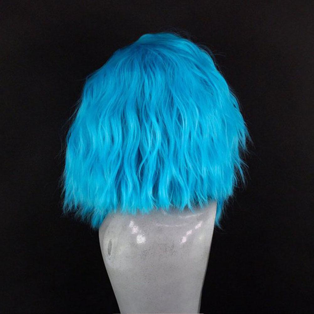 Blue Short Bob Wig Loose Curly Lace Front Wigs for Women 13x4 Free Part Heat Resistant Natural Hairline Daily WearCosplay