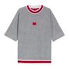Mens Contrast Trim Relaxed Fit Short-Sleeved Sweatshirt