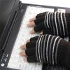 USB Heated Gloves Mitten for Men Women Striped Knit Fingerless Gloves Winter Hands Warmer Laptop Gloves for Adults