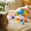Pet Interactive Playing Supplies Ball Launcher Cat Toy, Plush with Soft Fuzzy Toys for Bored Cats Balls, Fetch Toy Indoor Kittens Exercise