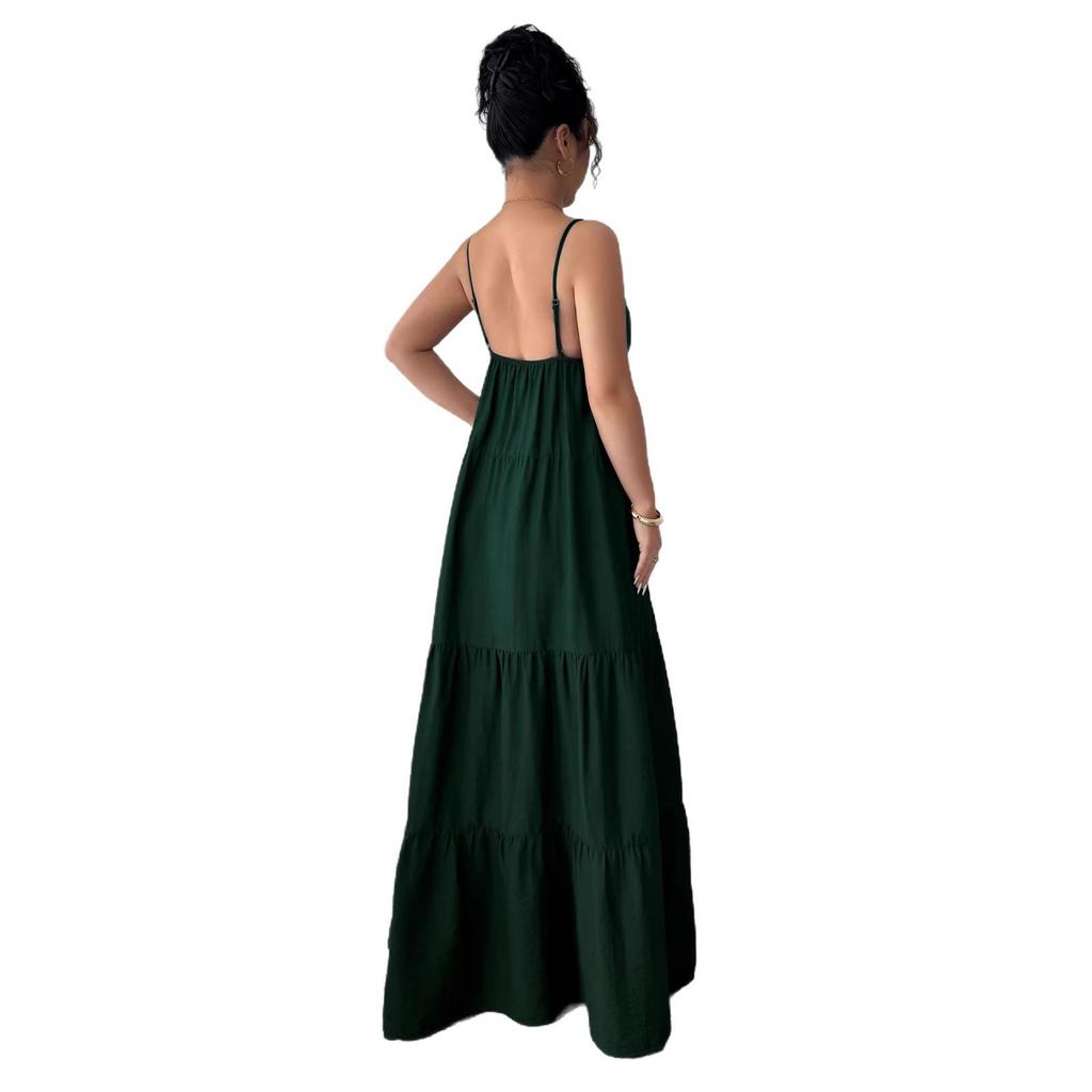 Elegant European & American Strappy Bandeau Long Dress - Autumn/Winter 2026 Women's Collection