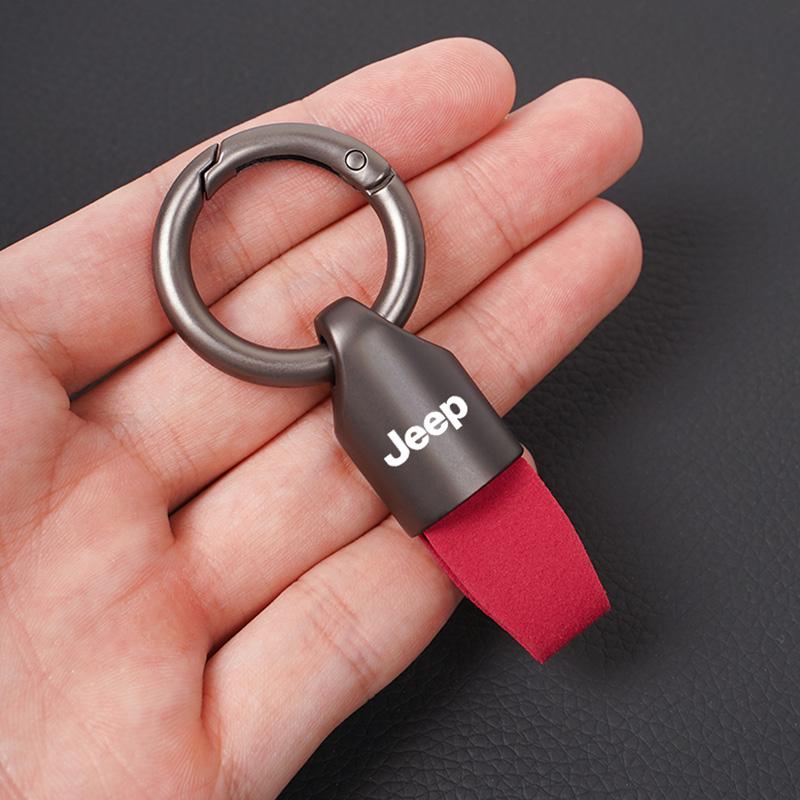 För Jeep Biltillbehör Nyckelring Zinklegering Ring Mocka Nyckelring Tillbehör För Jeep Grand Cherokee Wrangler JK Gladiator Compass Rene