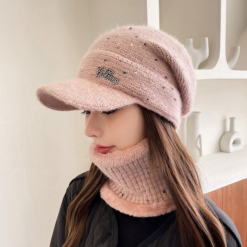 

Шапка Женская Осенне-зимняя Ветрозащитная Флисовая Вязаная Шапка Утиный Язычок Теплая Шапка Зимняя Утолщенная Шерстяная Шапка single hat розовый