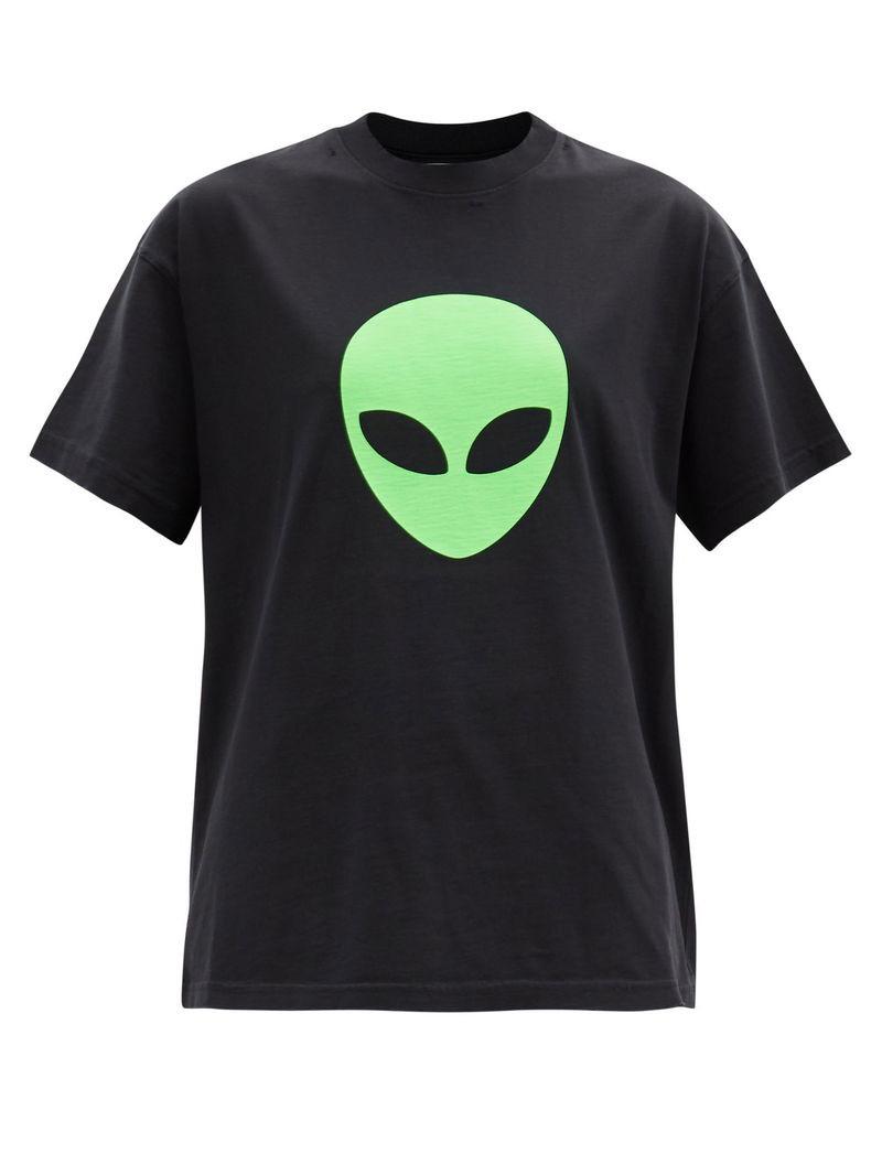 GREEN ALIEN HEAD RETRO VINTAGE 90S TEE S-5XL M
