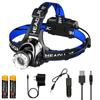 Super Brigh LED Induction Headlamp USB Rechargeable Headlight Aluminium Alloy Outdoor Waterproof Head Lamp High Lumen Head Torch