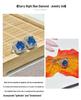 Gesi En Schmuck: Elegantes Dreiteiliges Set mit blauen Saphir-Steckern, Ring und Anhänger.