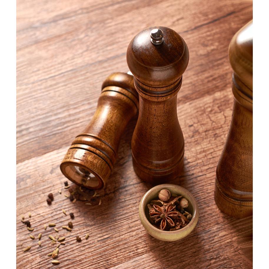 Oak Manual Grinder: 5, 8, 10 Inch Pepper & Sichuan Pepper Seasoning Bottle