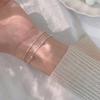 Double-layer Bracelet Simple Small Round Beads Niche Design Girls Silver Color Fine Bracelet Jewelry