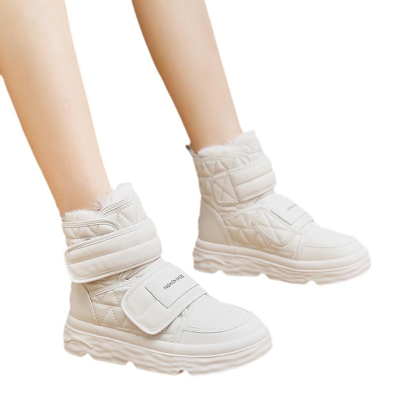 Fur Integrated Snow Boots Women's 2024 New Winter Platform Martin Boots Piled and Thickened Warm Northeast Cotton Shoes