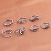 7 Pcs / Set New Arrival Flower Gemstone Carved Ring Set Bohemian Vintage Jewelry Women Accessories