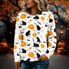 Women's Long Sleeve Flannel Top with Halloween Print for Fall Holiday