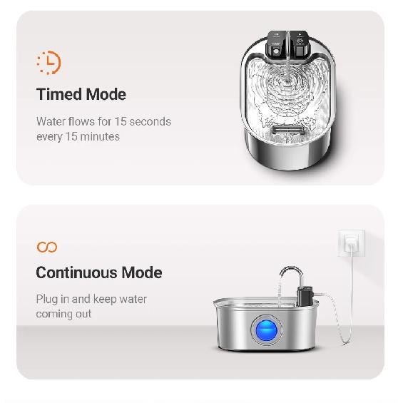 ROJECO Stainless Steel Cat Water Fountain 4000mAh Sensor Smart Automatic Pet Water Dispenser For Cat Dog Pet Drinking Fountain