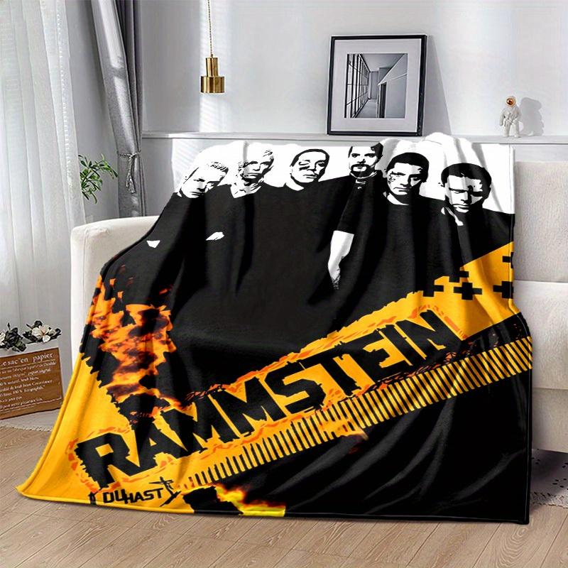 1pc Rammstein-Inspired Home Decor: Cozy Flannel Blanket, Perfect Gift for Bedroom, Living Room, Travel, Camping, Car, Beach, Office Naps, Ideal Sofa T