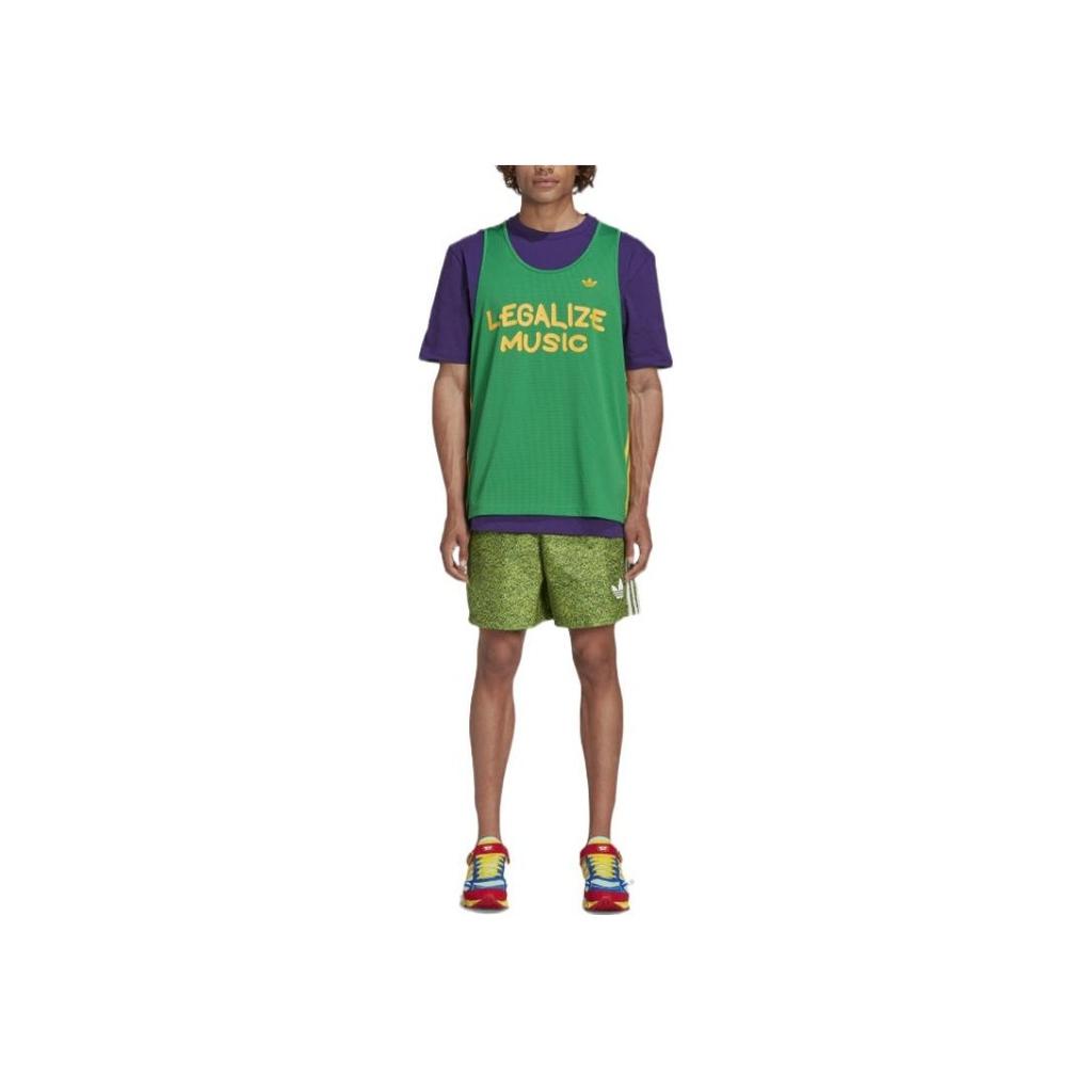 Adidas Originals Kerwin Frost Collaboration Series Grass Digital Print Mid-Rise Casual Shorts Men Shorts Grass-Green HI5623