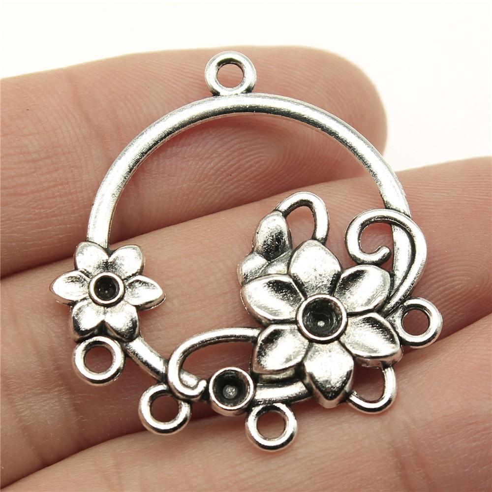 6pcs Antique Silver Color Earring Connector Charms For Jewelry Making Charms Earring Connector Jewelry Findings DIY