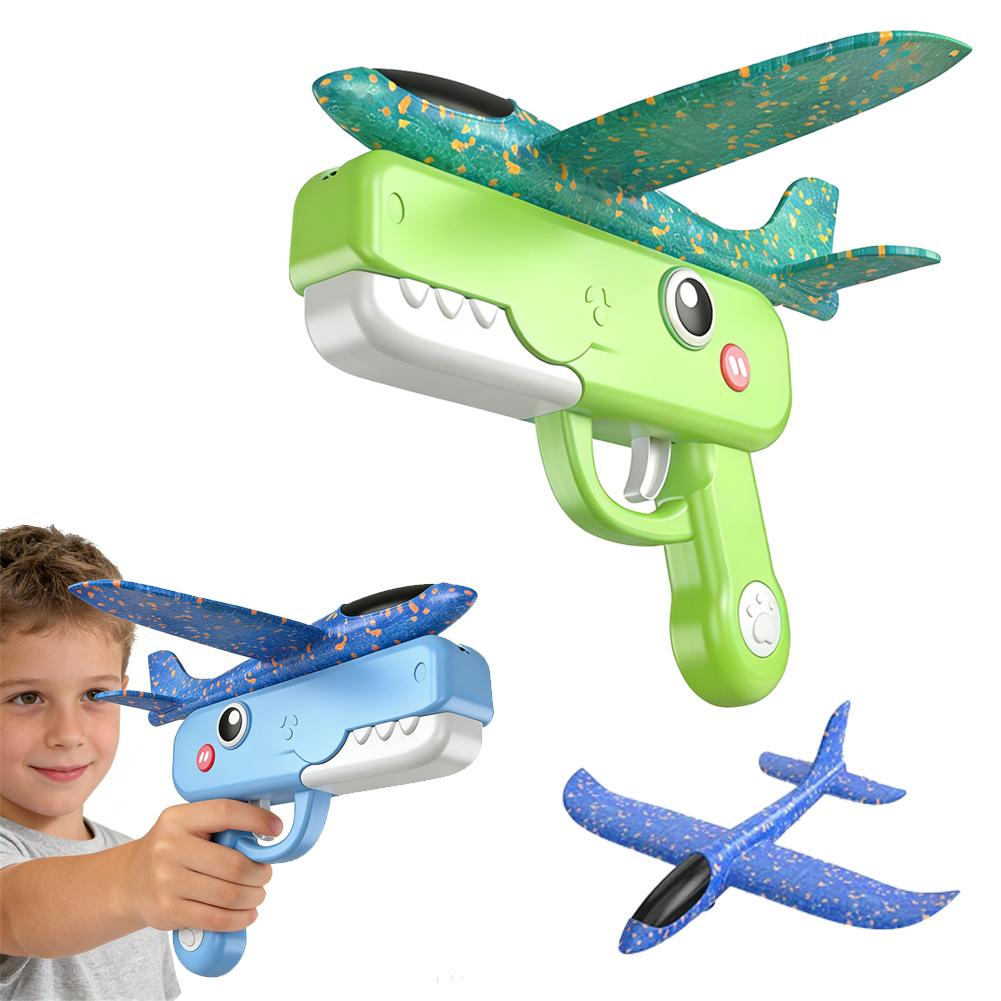 

10m Catapult Airplane Toy Elastic Launch ABS Plastic Aerodynamic Design Bright Colors for Outdoor Kids Parent Child Play Park